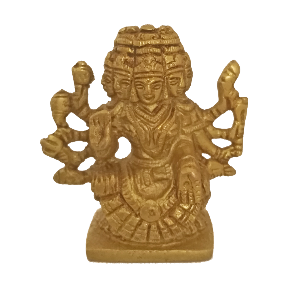 Brass-Goddess-Gayatri-idol-Vedamata-Hindu god-Buy-Online-Coimbatore-0370 Goddess Gayatri Brass Statue (Vedamata) 2.5 Inches - Image 1