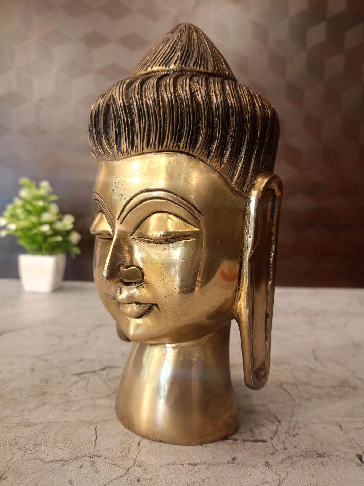 brass buddha head pooja vgocart coimbatore india1 scaled