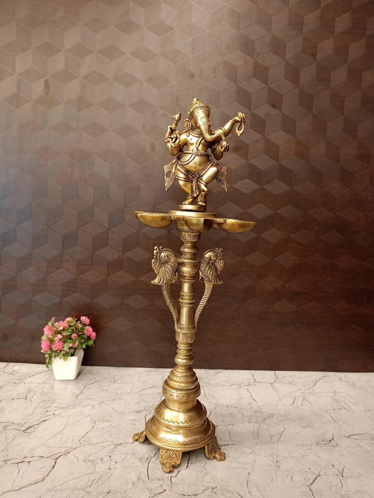 brass ganesha kuthu vilakku pooja gift vgocart coimbatore india scaled