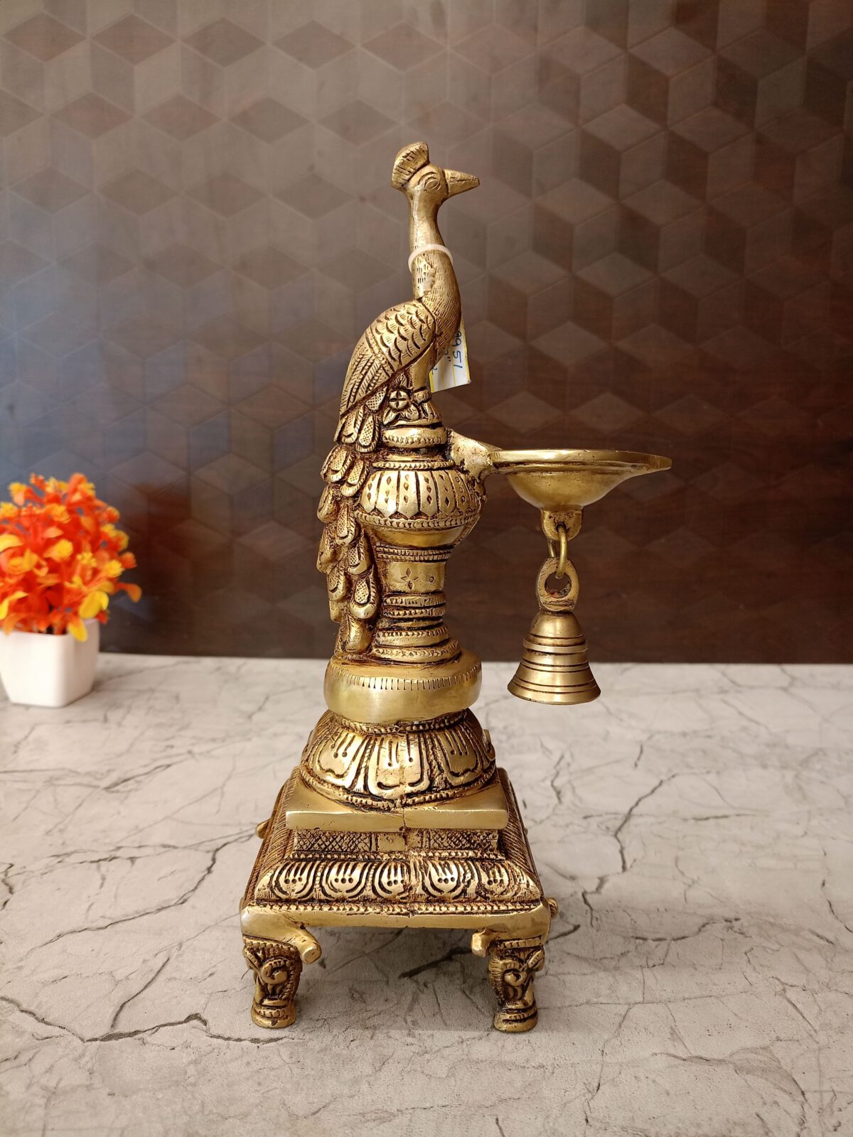 brass peacock diya home decor pooja vgocart coimbatore india2 scaled