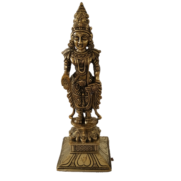VBRS-MAR20-1507 Lord Vishnu Brass Statue 12" /2.960 kg - Image 1