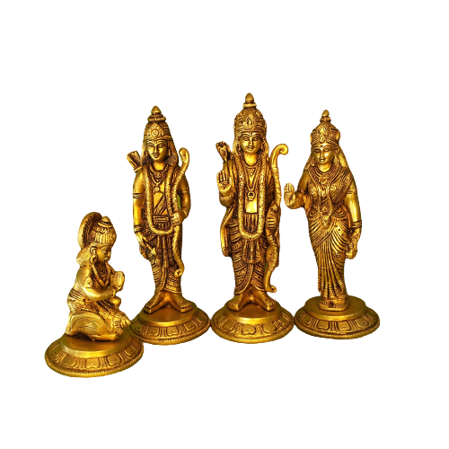 Skucode - 1828 Rama Darbar Brass Statue 7.5" - Image 1
