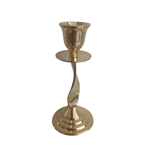 Brass Candle Holder with Swirl Type-5.4" - Image 2
