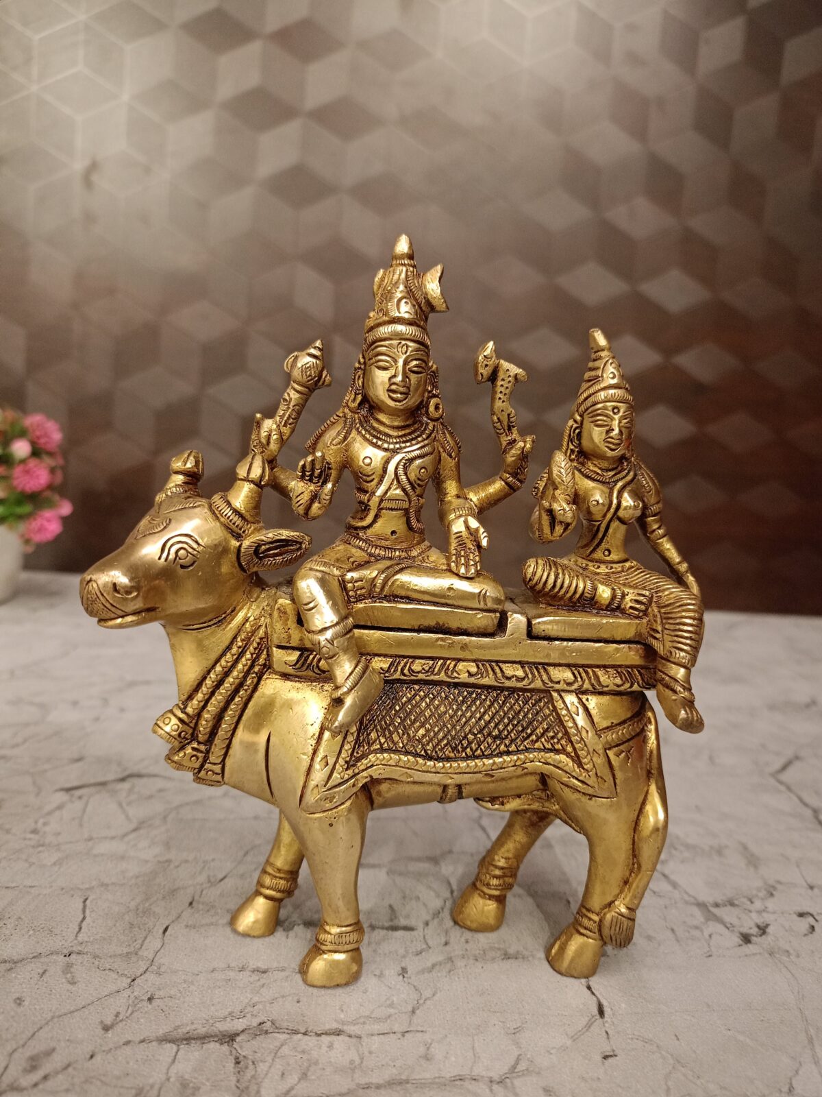 brass shiva parvathi nandhi pooja gift vgocart coimbatore india scaled