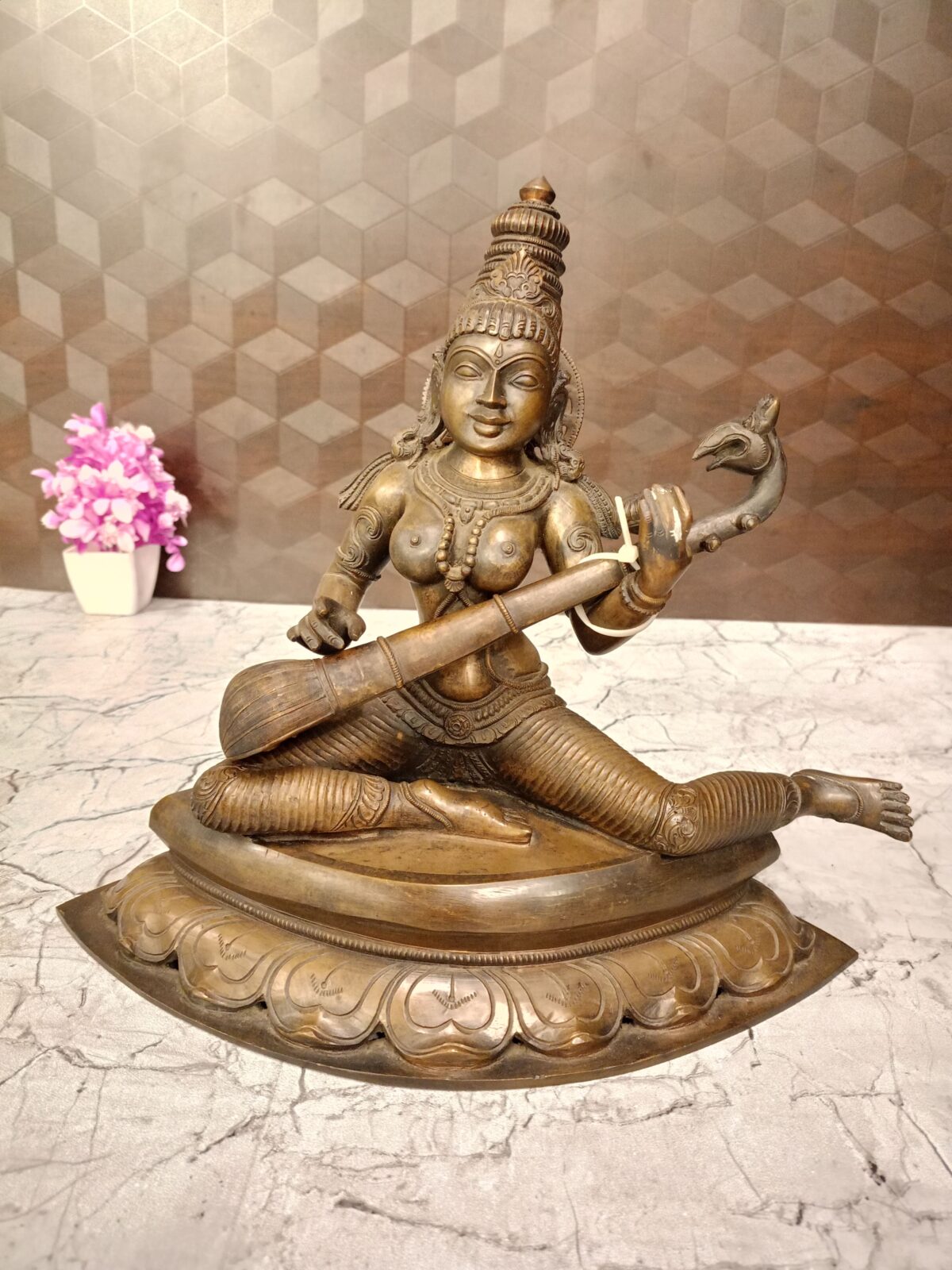 brass saraswathi statue pooja gift vgocart coimbatore india2 scaled