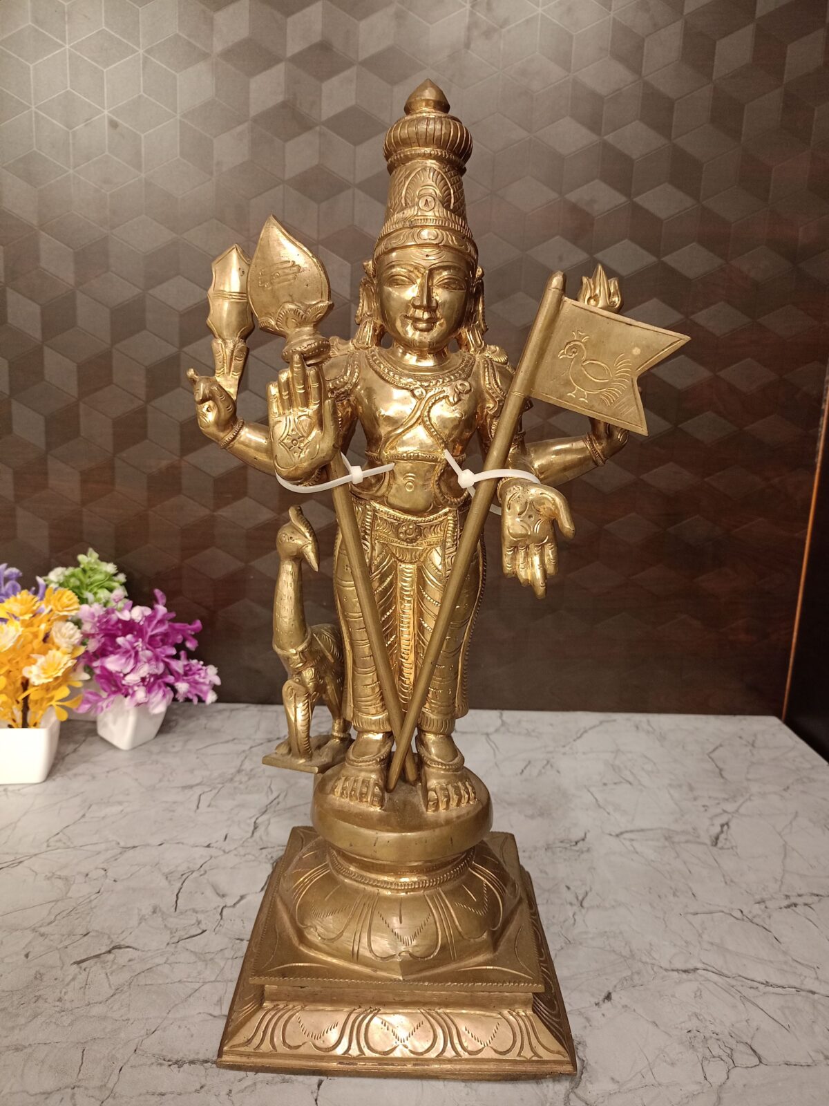 brass panjaloha murugan idol pooja gift antique handcraft vgocart coimbatore india scaled