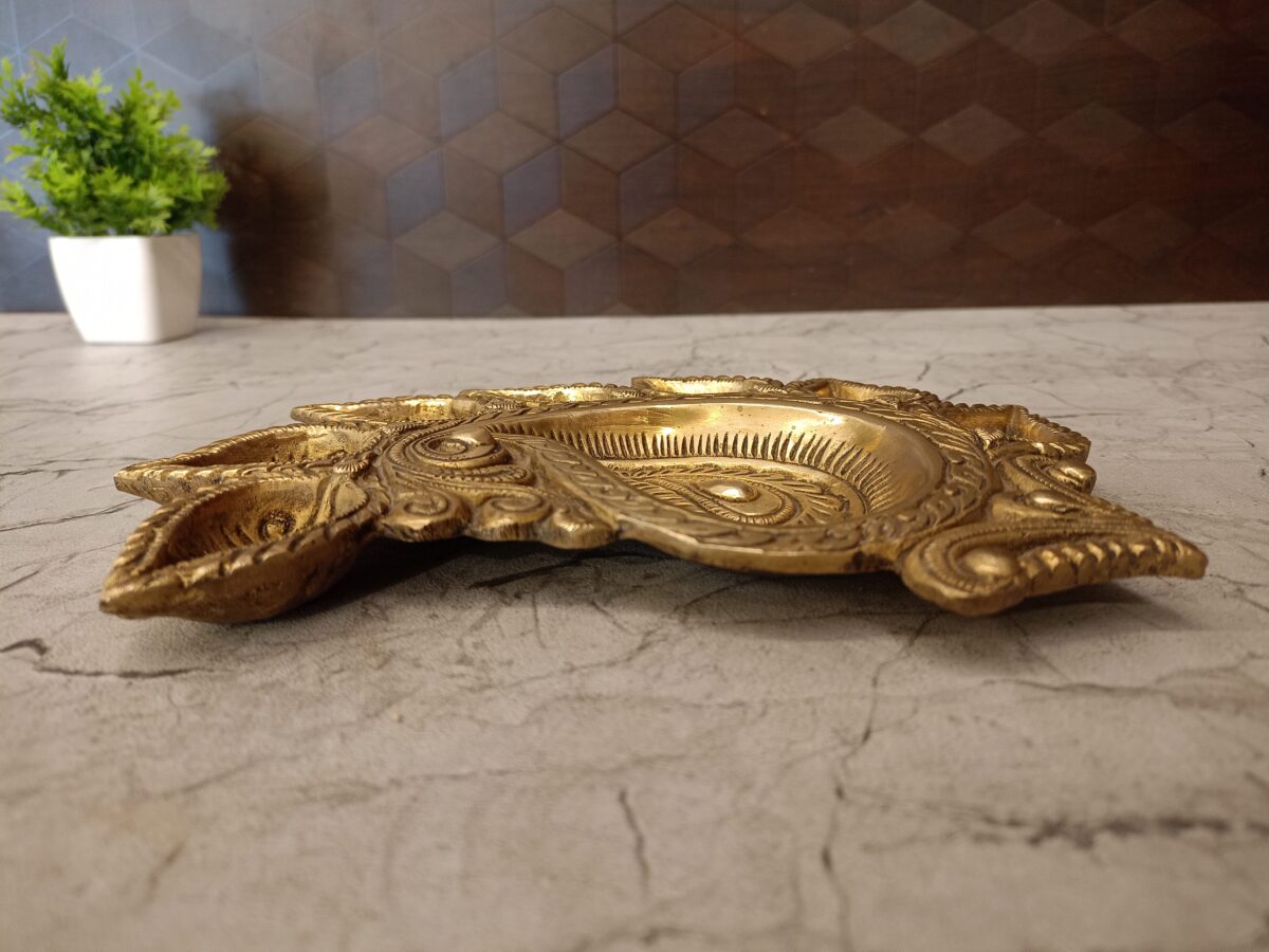brass mango leaf seven face diya pooja gift vgocart coimbatore india2 scaled