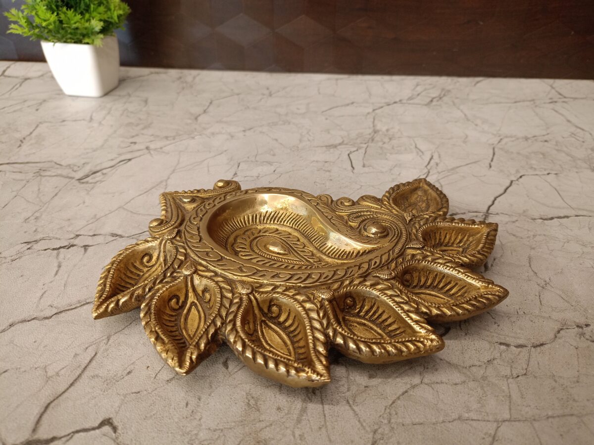 brass mango leaf seven face diya pooja gift vgocart coimbatore india3 scaled