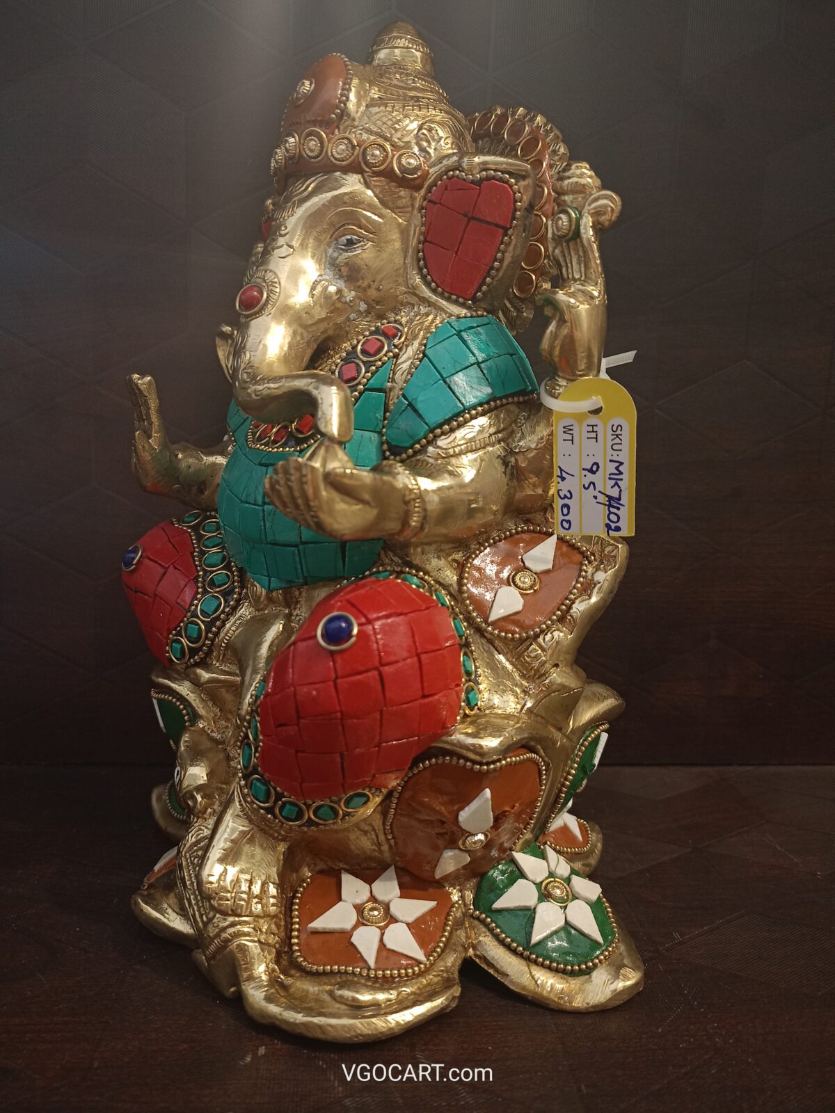 buy brass ganesha on lotus idol home decor online antique shop coimbatore india 2 scaled