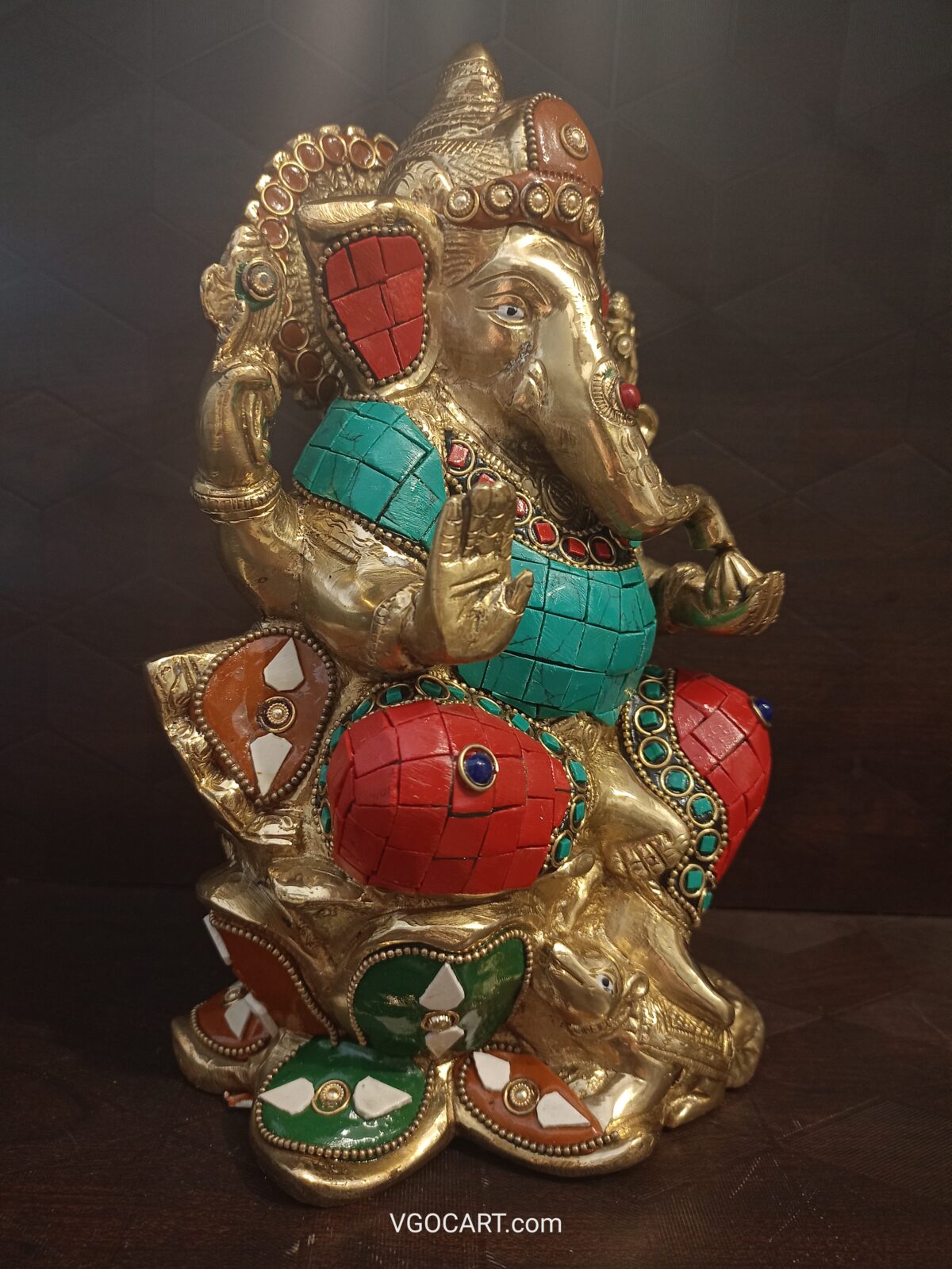 buy brass ganesha on lotus idol home decor online antique shop coimbatore india 3 scaled