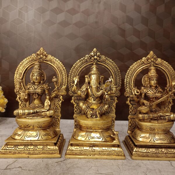Brass lakshmi saraswathi ganesha