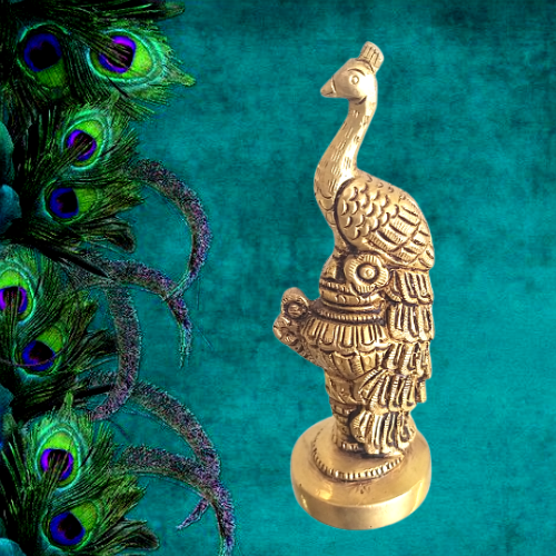 brass-peacock-statue-showiece-hindu-god-idols-buy-online-home-decors-India-gifts-2524 Brass Peacock Showpiece