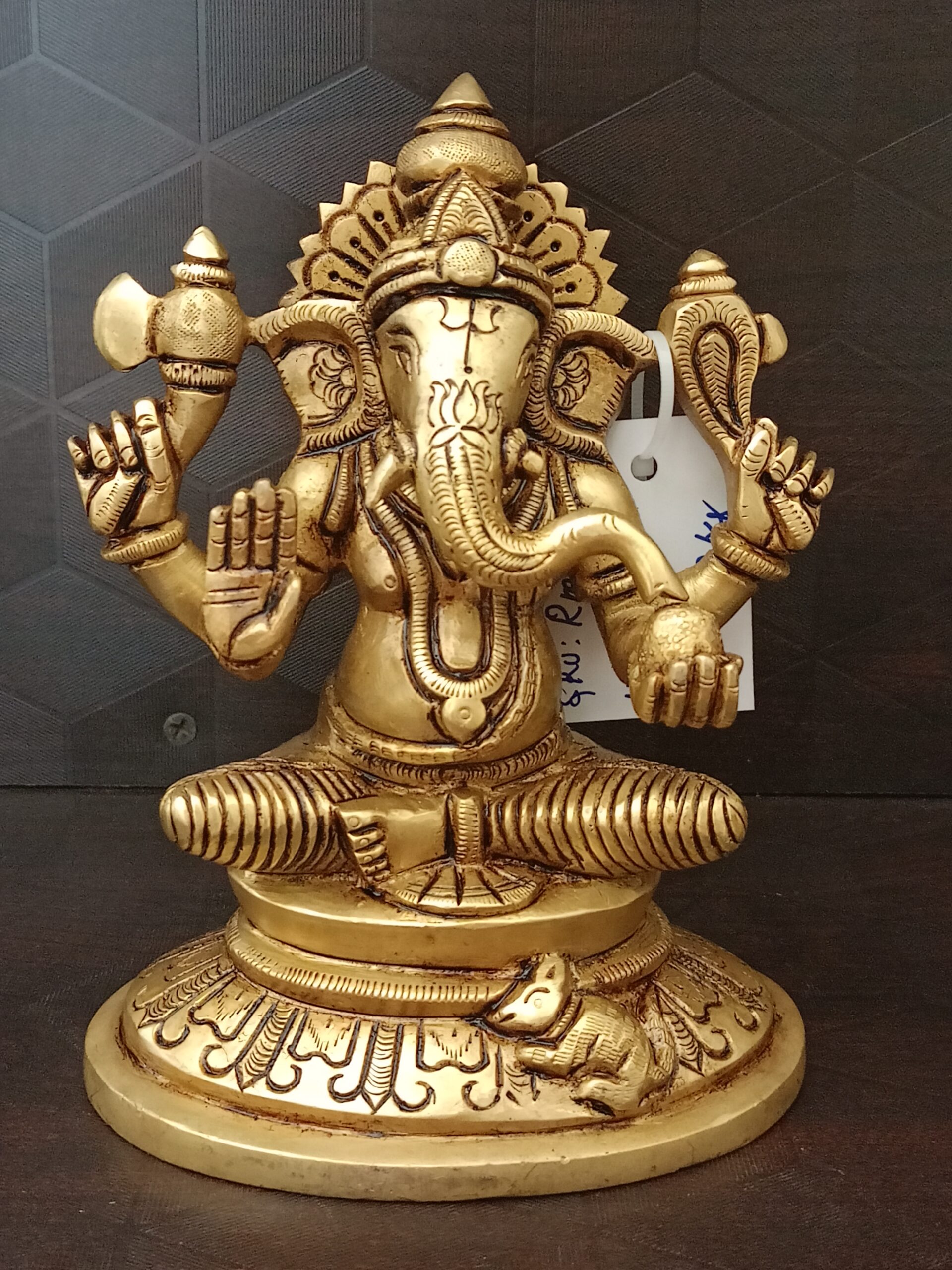 Brass Vinayagar Statue- 6" 1 Brass Vinayagar Statue