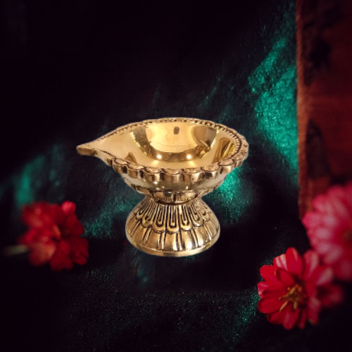 Brass-Agal-Diya-Stand-Home-Decor-Gifts-Pooja-Idols-Buy-Online-India-2776 Brass Stand diya - Image 1