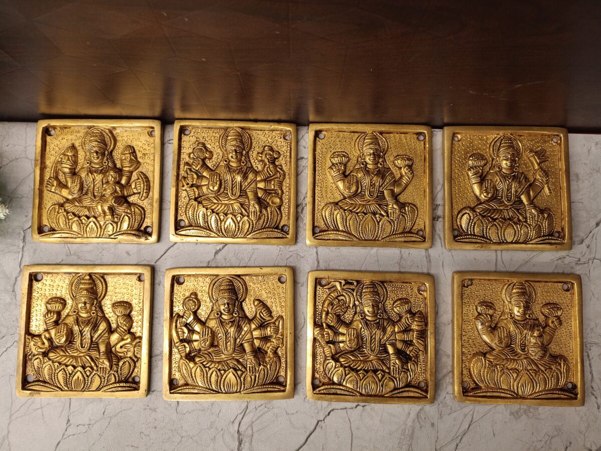 brass ashtalakshmi idol pooja gift wall mount vgocart coimbatore india scaled
