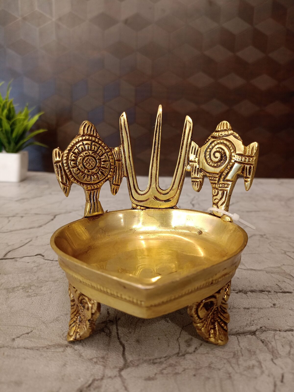 brass sangu chakra perumal namam diya pooja gift vgocart coimbatore india scaled