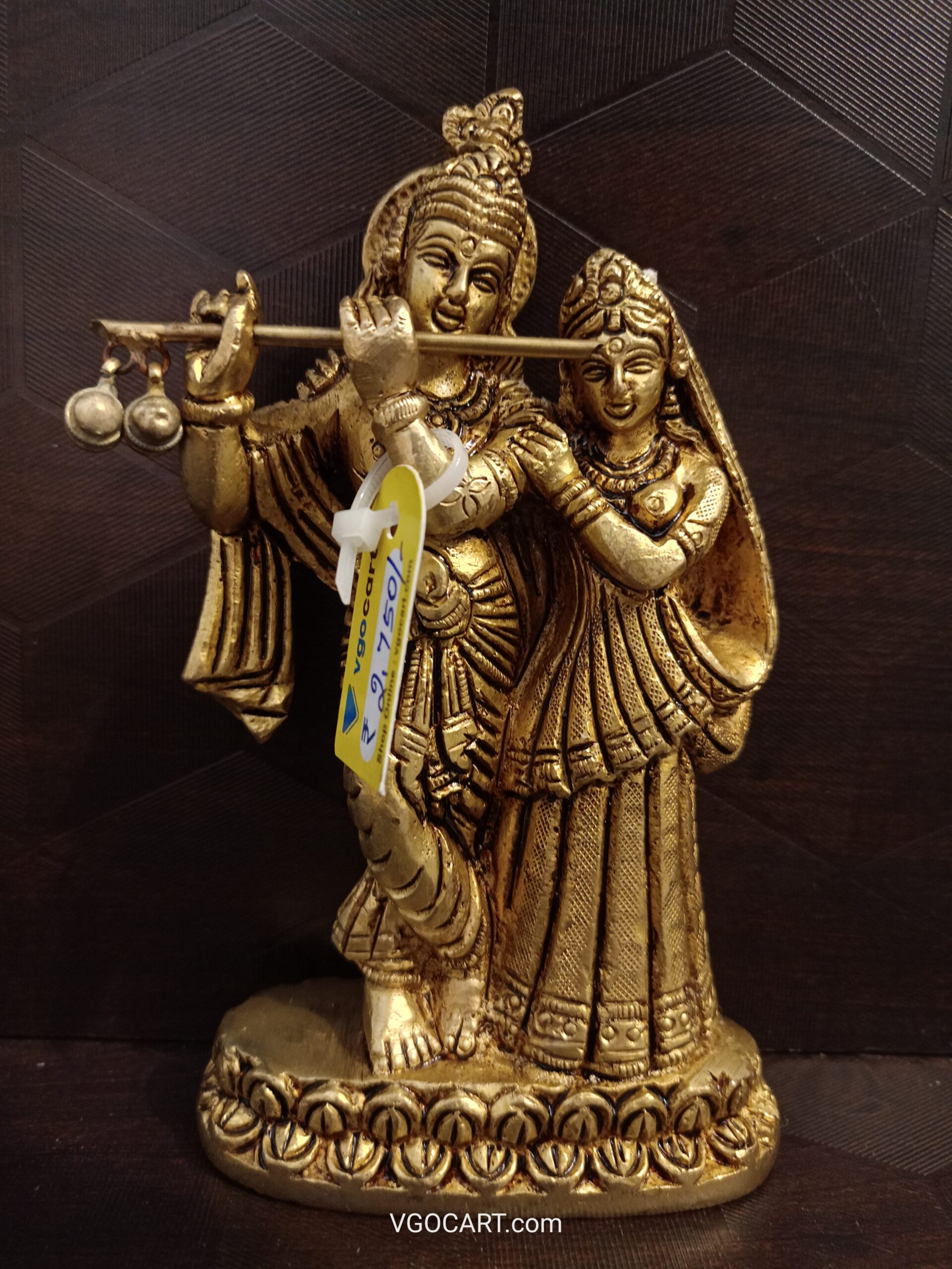 Brass Radha Krishna Idol-6" 1 Brass Radha Krishna Idol