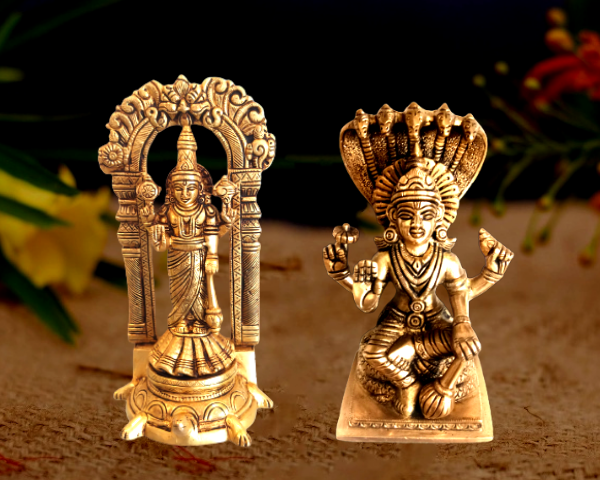 Buy Brass and Bronze Lord Vishnu Statue online India