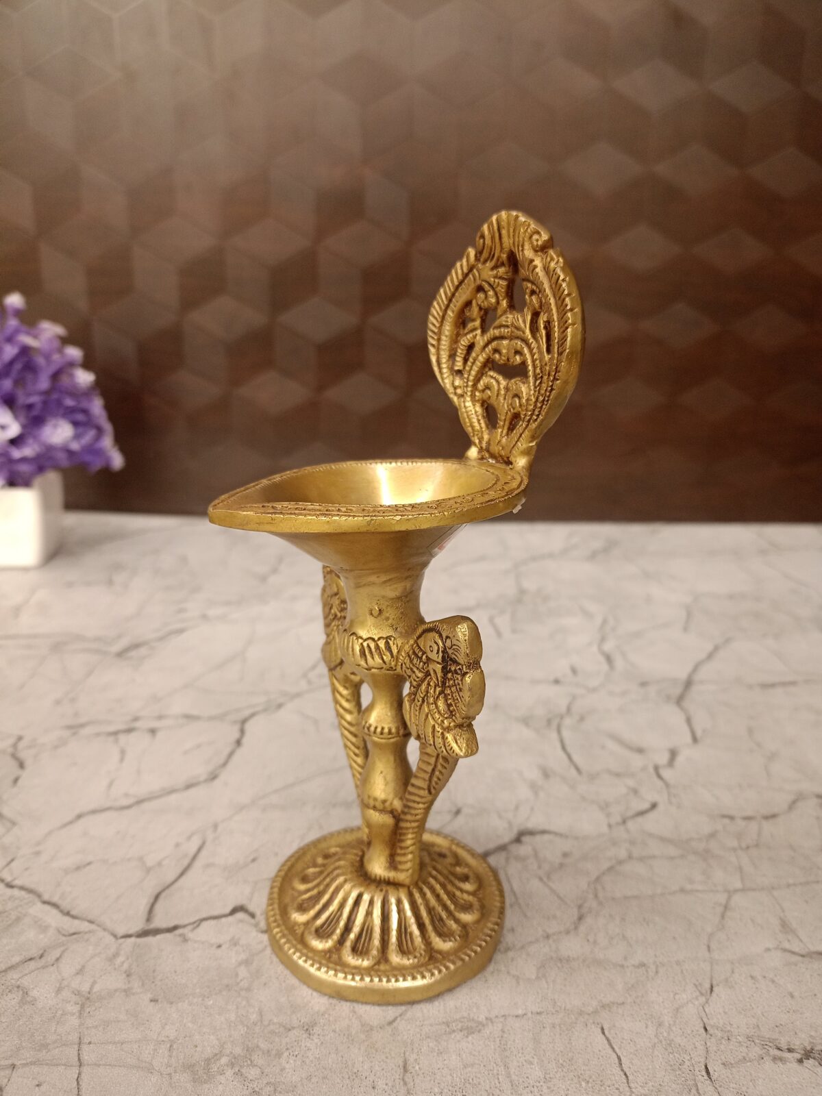 brass designer diya with parrot vgocart coimbatore india2 scaled