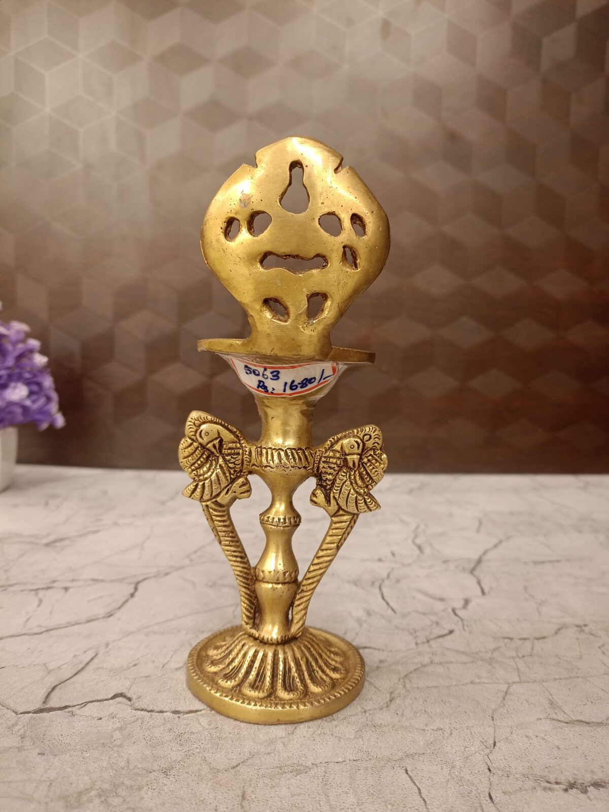 brass designer diya with parrot vgocart coimbatore india3 scaled