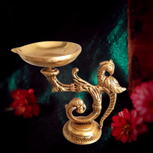 Brass Parrot diya Single Face