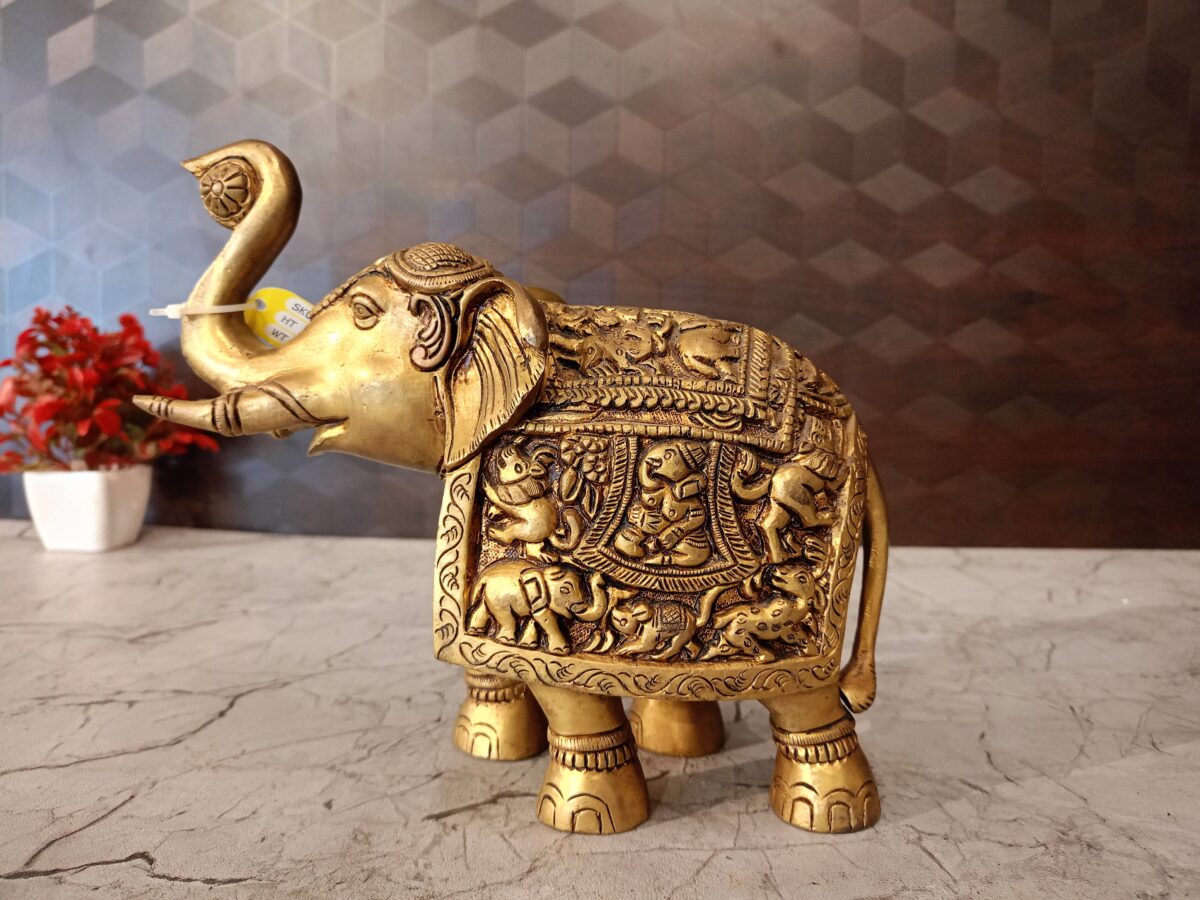 brass elephant idol home decor gift vgocart coimbatore india scaled