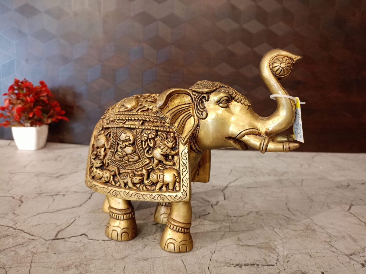brass elephant idol home decor gift vgocart coimbatore india1 scaled