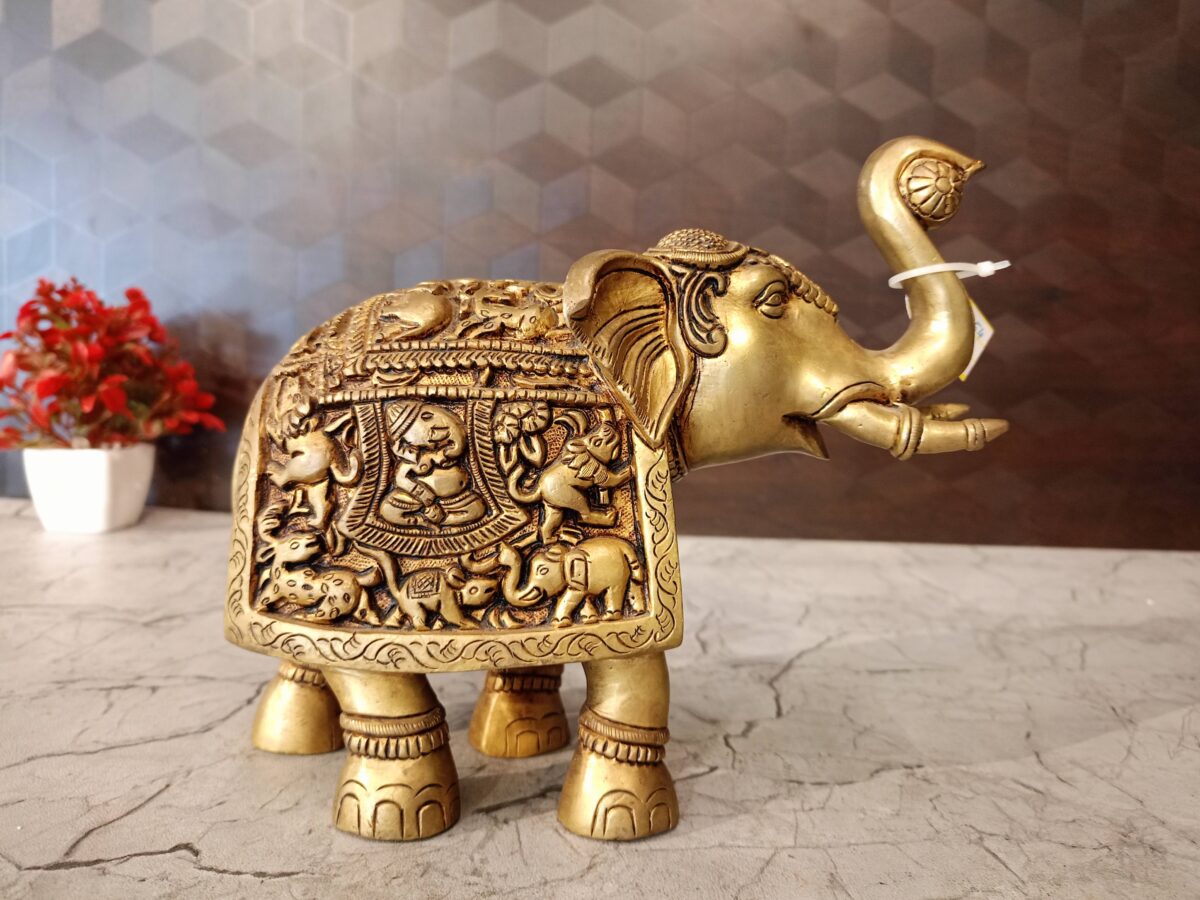 brass elephant idol home decor gift vgocart coimbatore india2 2 scaled