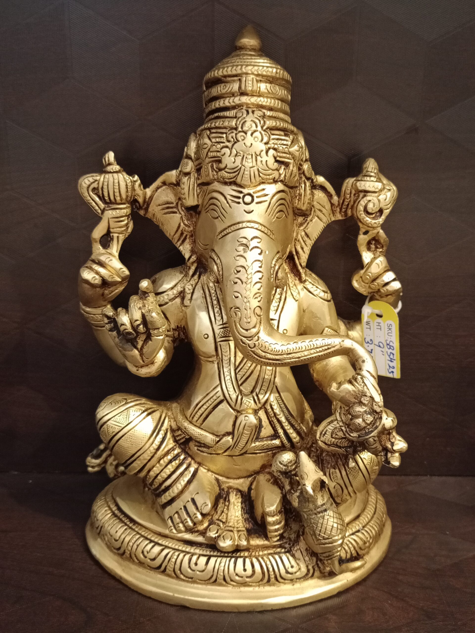 Brass Ganesha Statue-11" 1 Brass Ganesha Statue