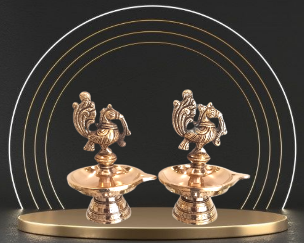 brass one face diya 