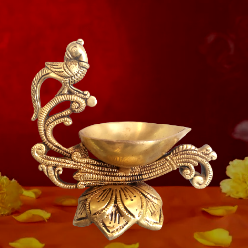 brass-parrot-diya-hindu-god-idols-buy-online-pooja-gifts-home-decors-india (1) Brass Diya with Lotus Base