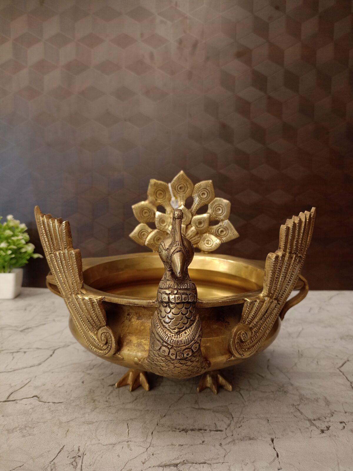 brass peacock uruli home decor gift vgocart coimbatore india2 scaled