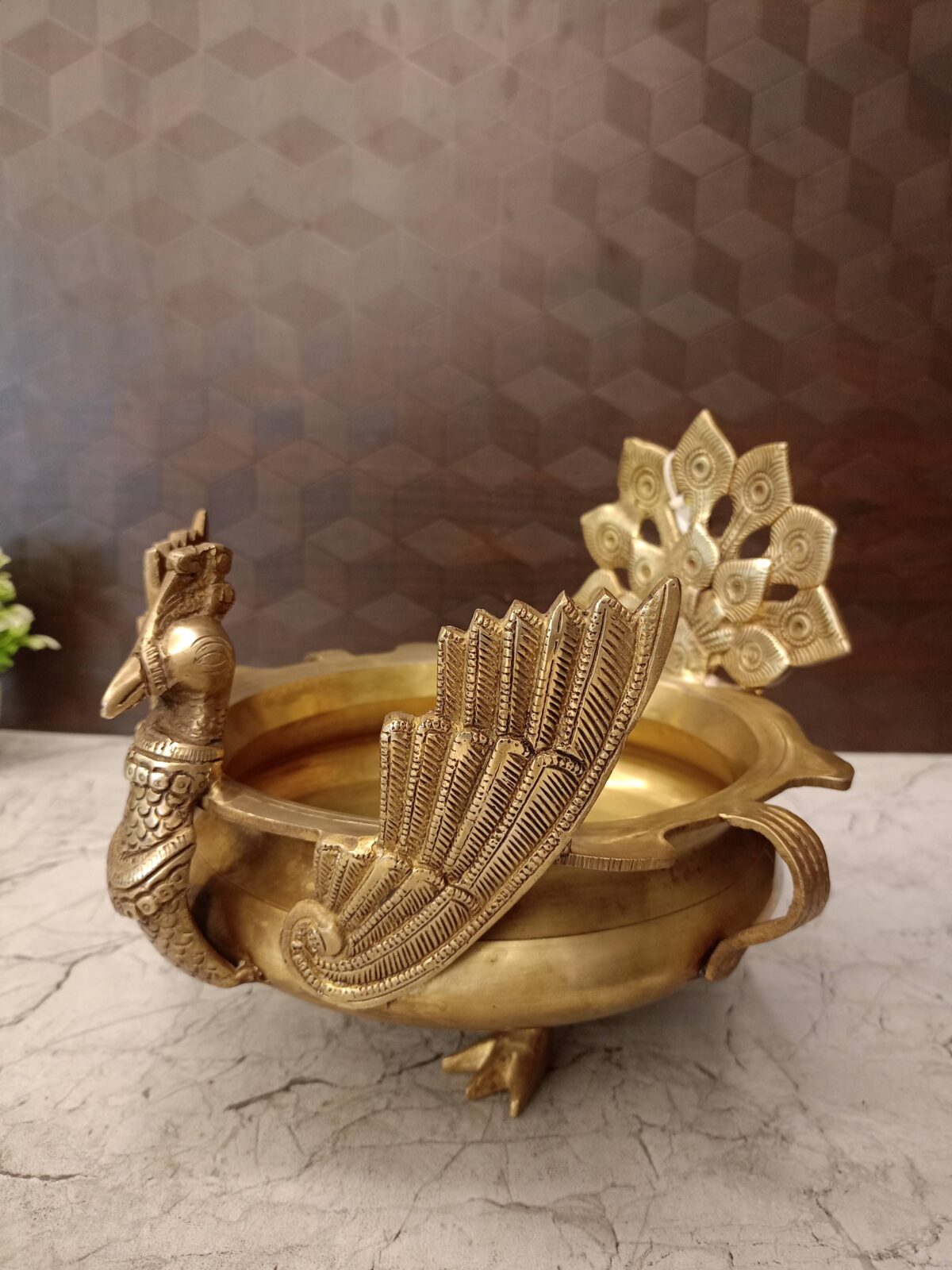brass peacock uruli home decor gift vgocart coimbatore india3 scaled