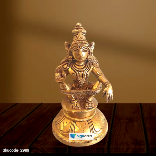 brass-ayyappan-statue-hindu-god-idols-pooja-items-gift-buy-online-india Brass Ayyappan Idol Small- 5" - Image 1