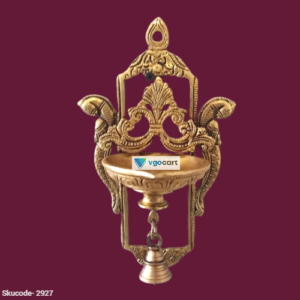 brass parrot diya with bell wall hanging home decor gift buy online india 2