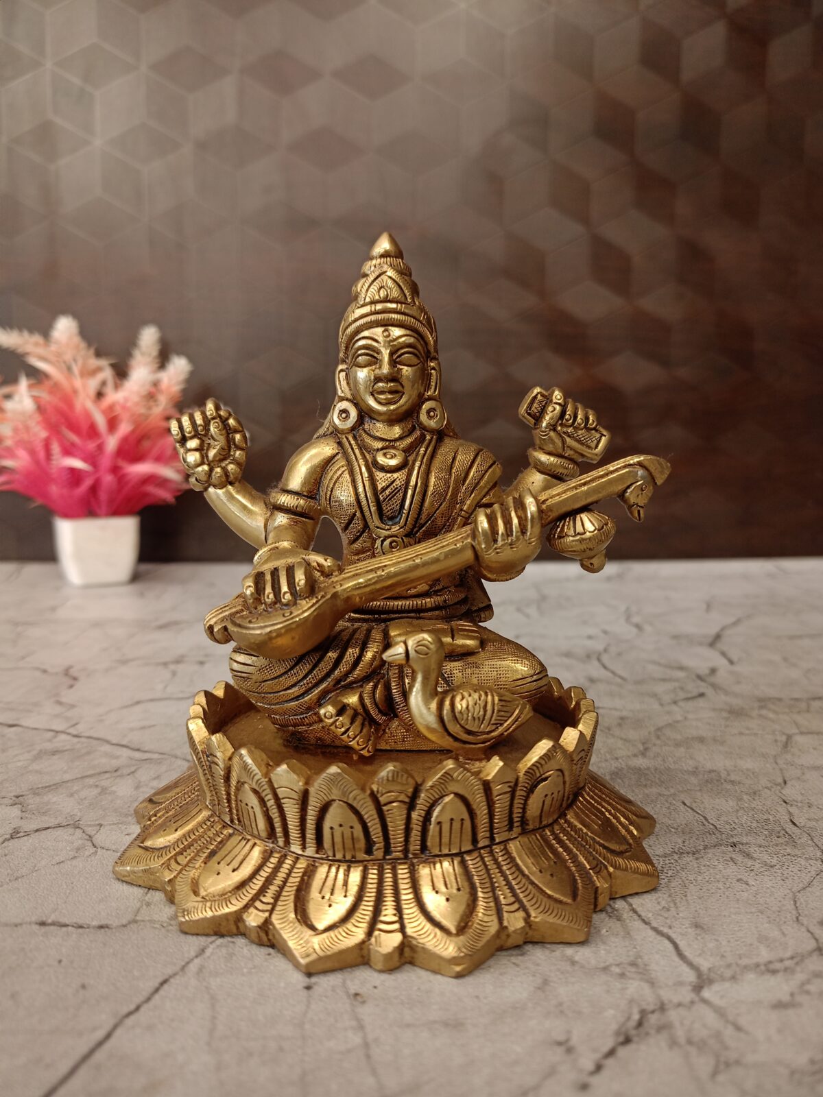 brass saraswathi idol