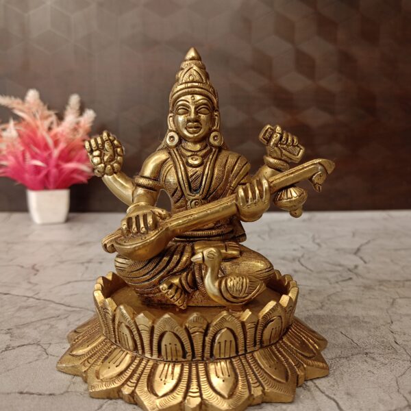 brass saraswathi idol