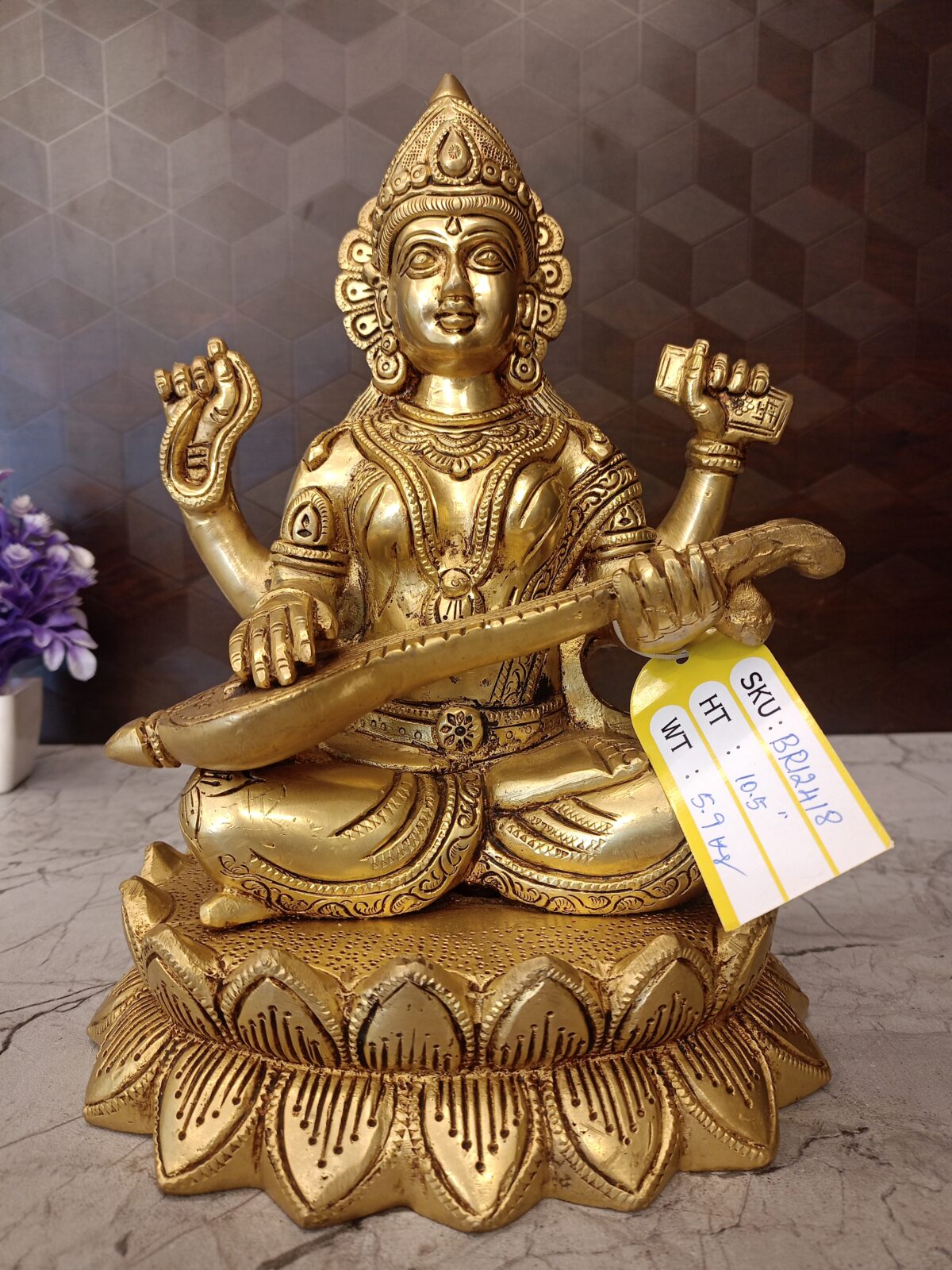 brass saraswathi idol pooja gift vgocart coimbatore india4 scaled