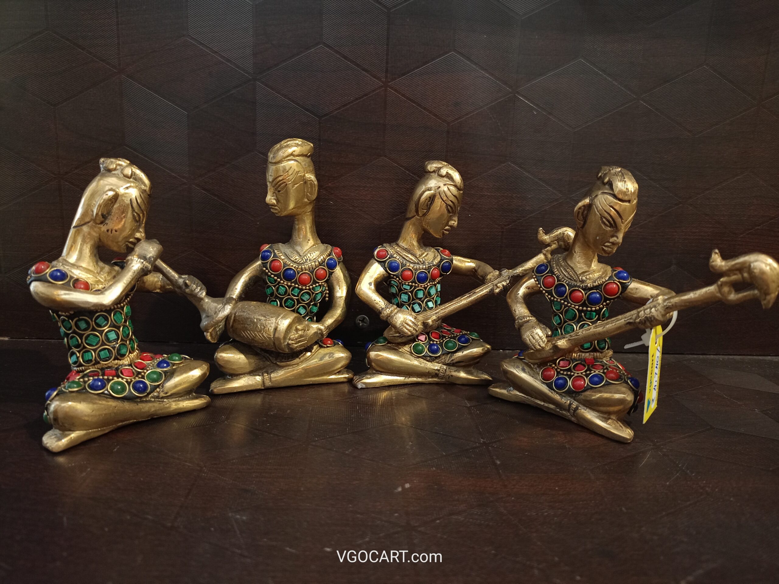 Brass Trible Musical Set Stone Finish- 4" 1 Brass Trible Musical Set Stone Finish