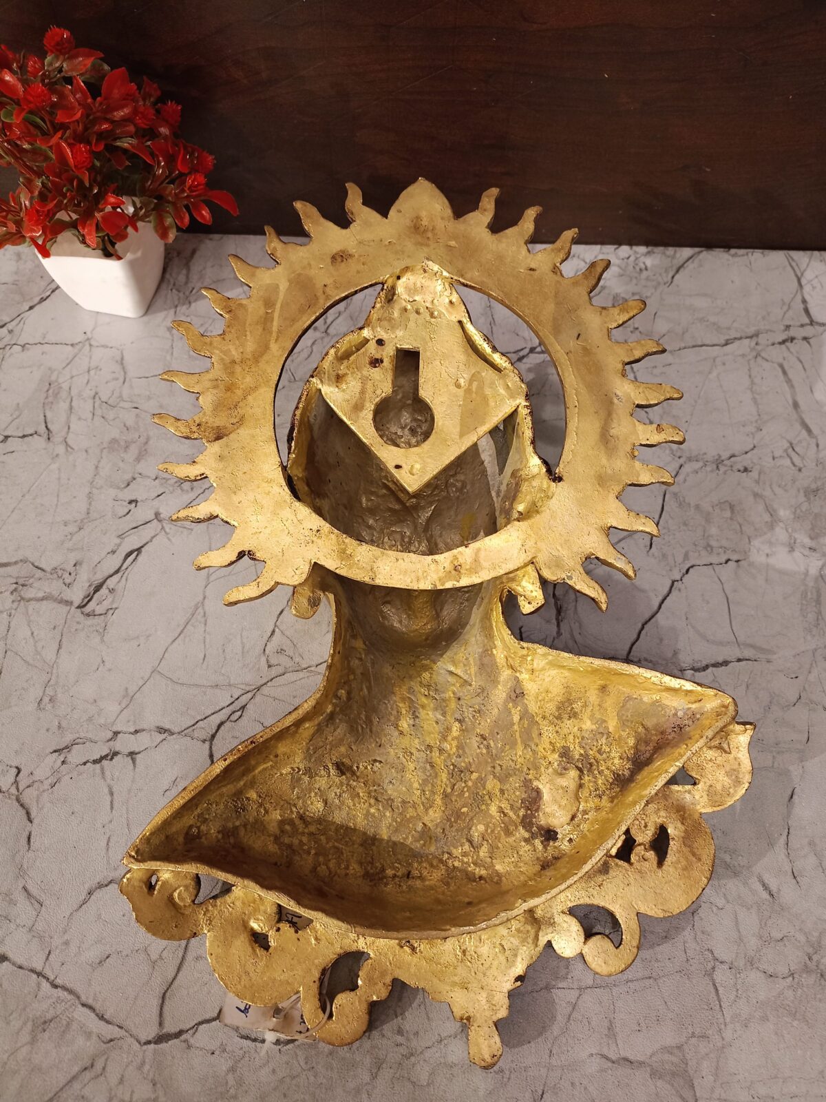 brass buddha idol pooja gift wall mount vgocart coimbatore india scaled