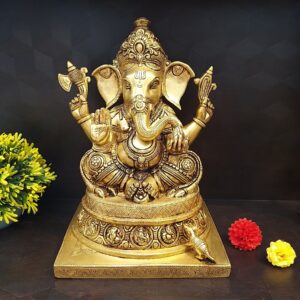 brass ganesha big with small ganesha design idol home decor pooja items hindu god statues gift buy online coimbatore 10076