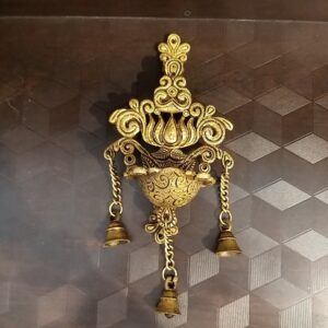 brass lotus design wall hanging with bell home decor gift items online buy coimbatore 10040