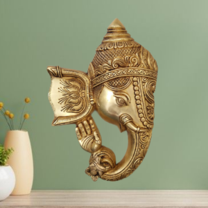 Brass Ganesha Right Face Wall Hanging