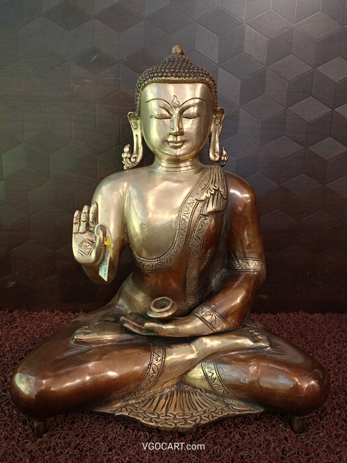 Brass Buddha Brown Finish Base Idol