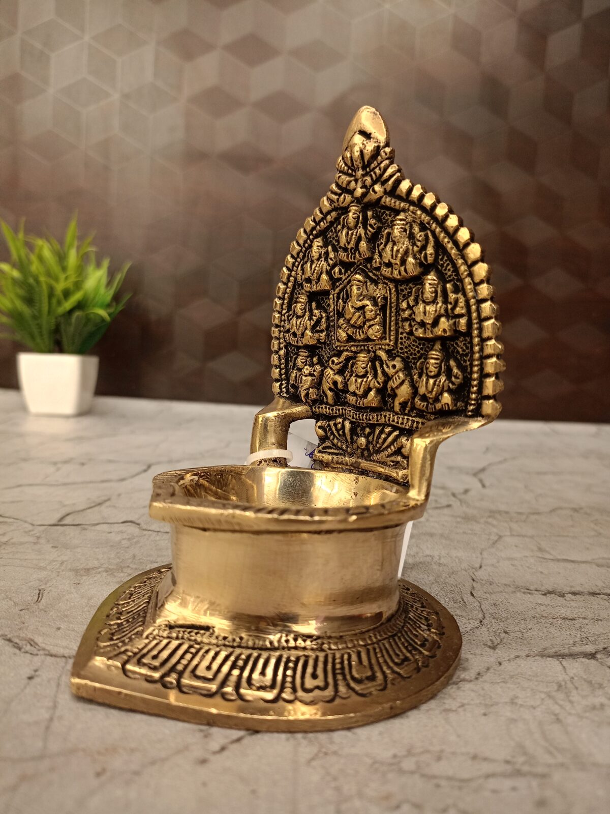 Brass Ashtalakshmi Diya Big- 7" - Image 4