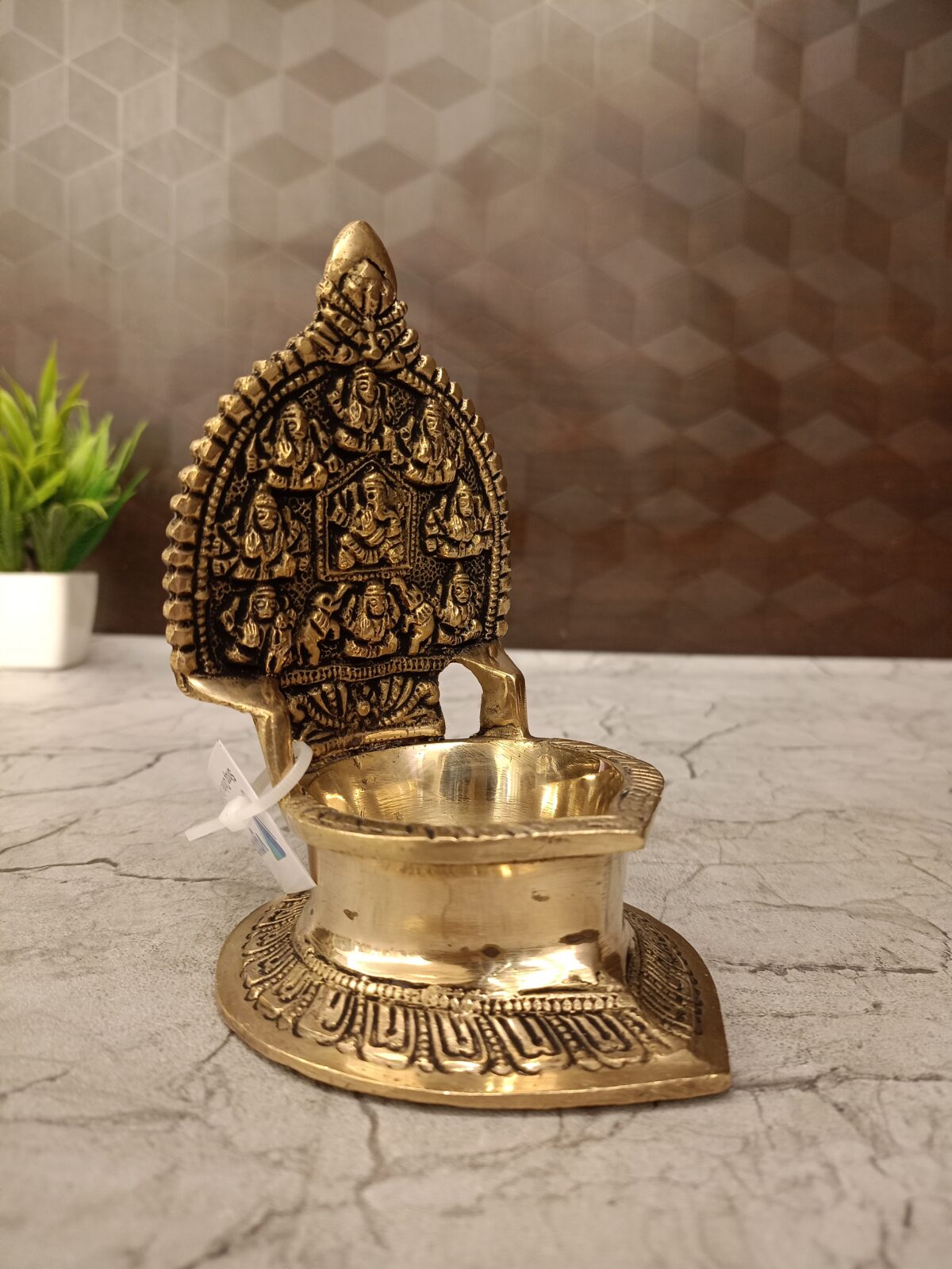 Brass Ashtalakshmi Diya Big- 7" - Image 3