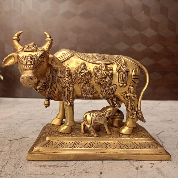 Brass cow and calf