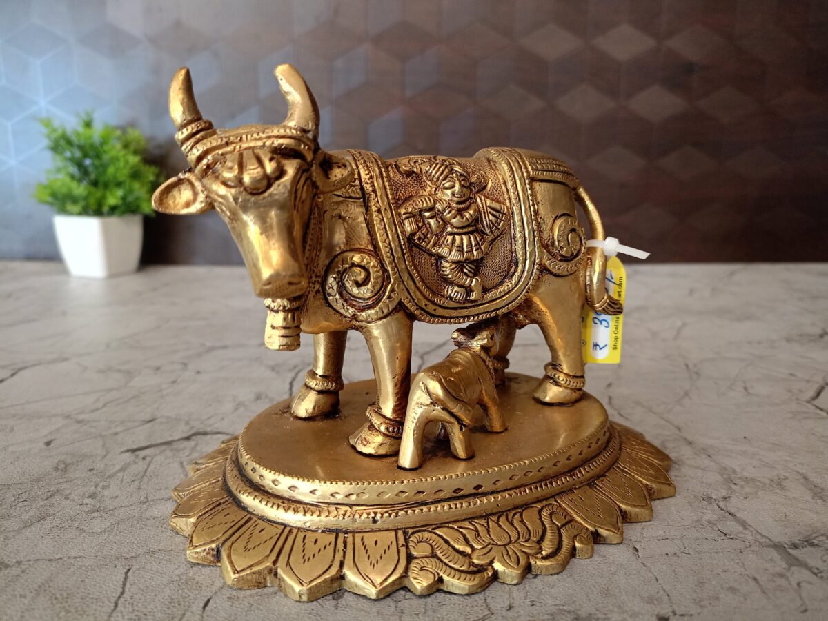 brass cow calf with radha rishna pooja gift vgocart coimbatore india 3 scaled
