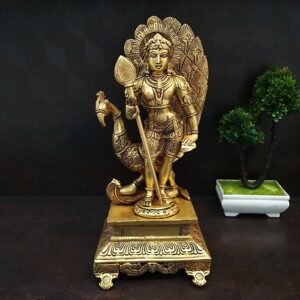 brass palani murugan idol with peacock hindu god statues pooja items home decor gift buy online coimbatore 6053