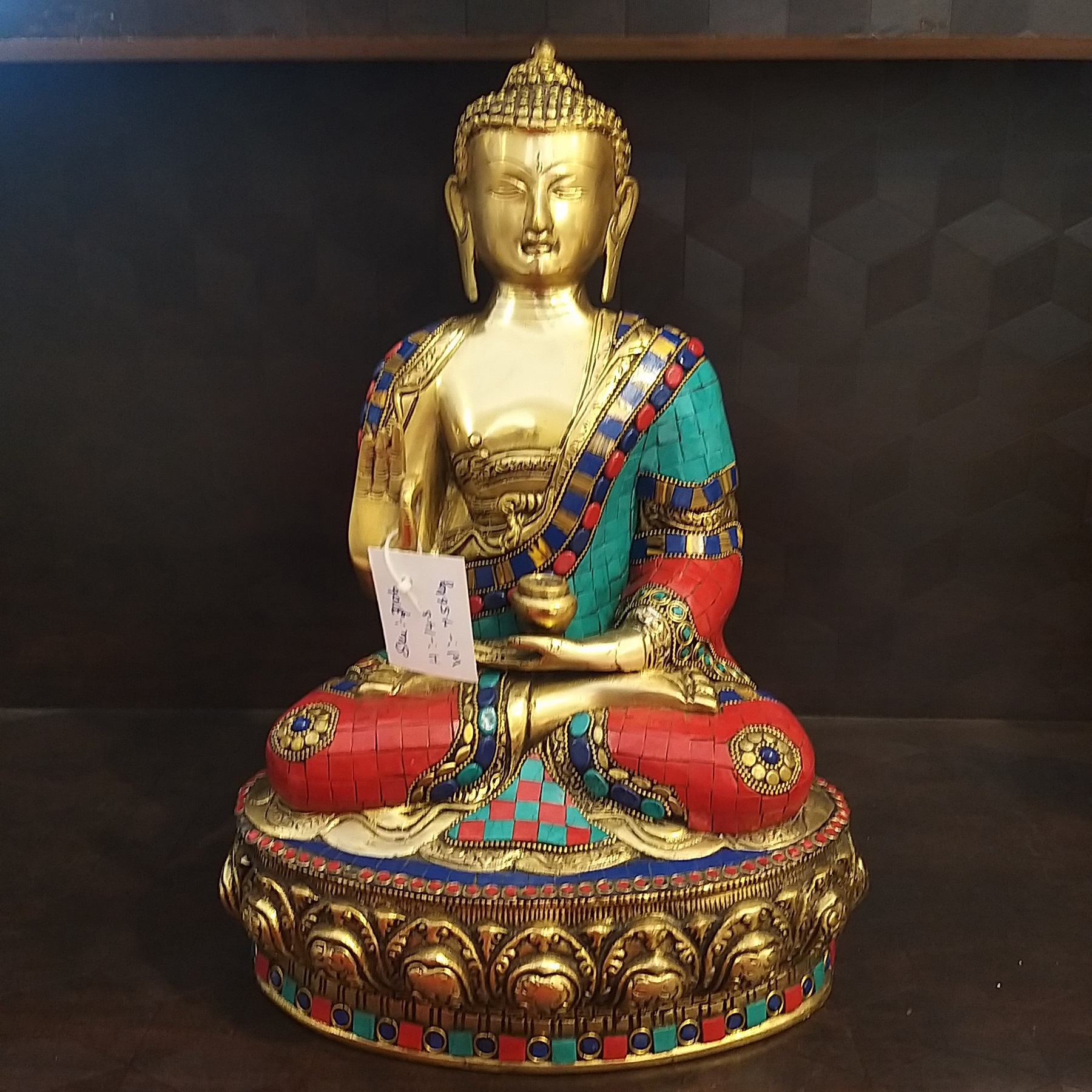 brass-buddha-idol-with-stone-finish-home-decor-pooja-items-hindu-god-statues-gift-buy-online-india-3106 Brass Handcrafted Buddha Stone Finish